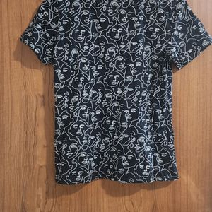 Face Print Black Tshirt