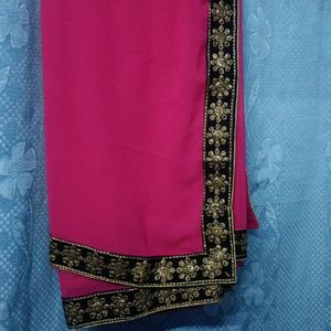 Rani Colour Sari With Readymade Blouse