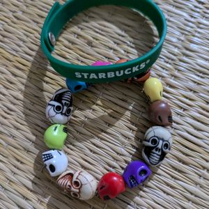 Starbucks And Scull Bracelet