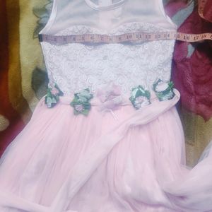 Party Wear Light Pink Gown (8-15) Girls Age Length