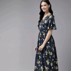 Branded Floral Print Dress