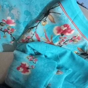 Beautiful Sky Blue Suit Dress Material Ladies