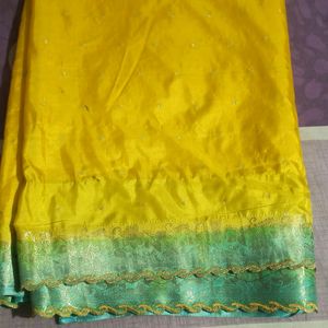 Saree Yellow Haldi Banarasi