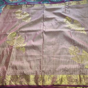 Beige With Maroon Korvai Kanchipuram Saree