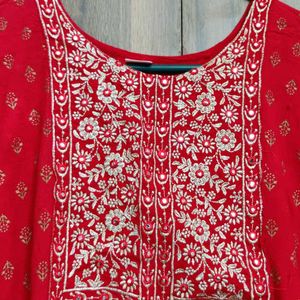 Beautiful Embroidered Red anarkali Suit