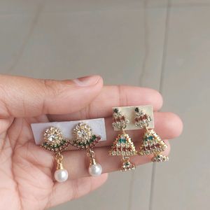 Set Of 2 Ethnic Drop Earrings