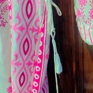 WHITE & PINK NAYRA KURTA PANT SET WITHOUT DUPATTA