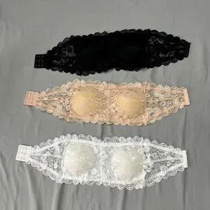 Set of 3 Women Padded Tube Bra (White Black Beige)