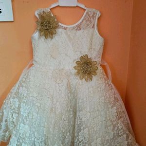 Pretty White Frock ( No Stain) Like New