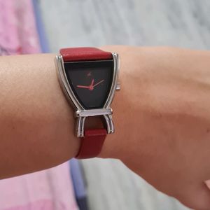 Fastrack Wrist Watch With Red Strap