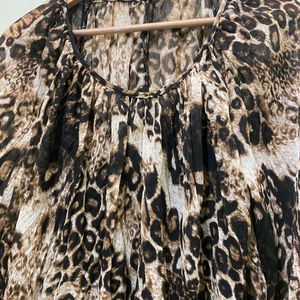 Stylish Leopard Printed Dress Length 42..