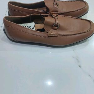 GENUINE LEATHER DARK TAN UNUSED LOAFERS FOR MEN