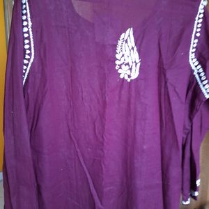 Brown Thread Work Kurta