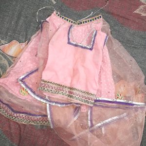 Pink Lehenga For Kids