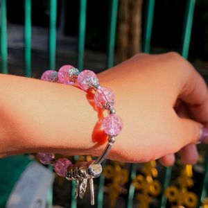 Pink And Blue Crystal Bracelets