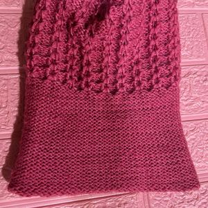 Crochet Pink Winter Beanie