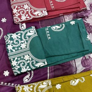 Pure Cotton Lucknowi Embroidery Suits