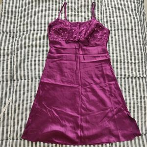 Purple Satin Y2K Slip Dress ❤️