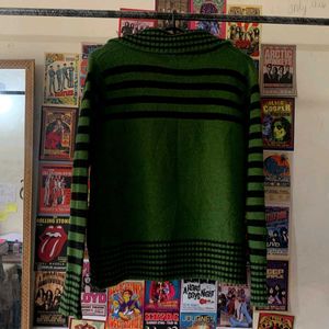 Green Double Zip Cardigan