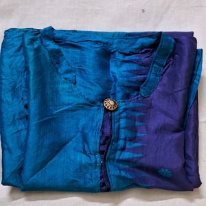 Blue Silk Kurti