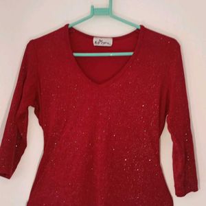 Shimmering Cherry Red Top