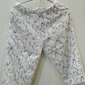 White Patterned Capri For Boys