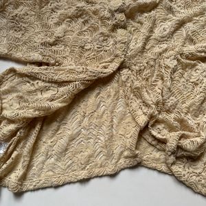 Lace Beige Thrifted Top