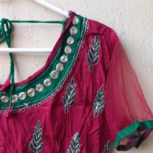 NEW MAROON EMBROIDERY KURTA