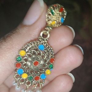 Colourful Golden Oxidised Jhumke🫶🏻