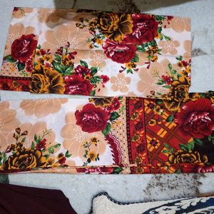 Floral Print Cotton Double Bed Sheet