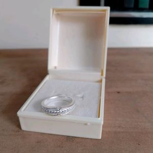 Plan Diamond Ring Pure Silver