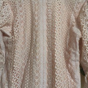 Peach Colour Net Top