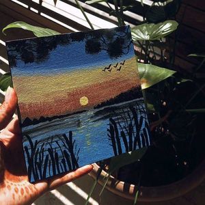 Mini Canvas Sunset Painting