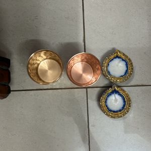 PURE COPPER GLASSES & DIYAS