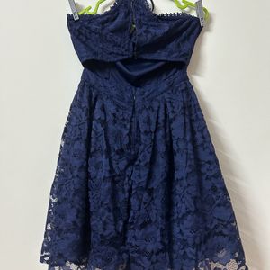 Navy Blue Dress With Back Cutout