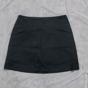 Striped Charcoal Formal Zip Skirt