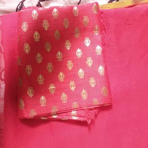 Combo Of New Saree With Unstitched And Stitched