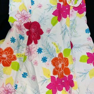 Floral Print Frock For Kid Girl.. 💯 Cotton..