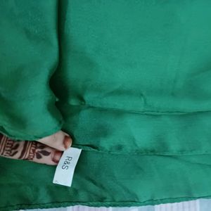 Dark Green Silk Stole Imported Piece