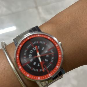 Red Silver Watch