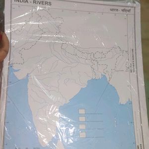 BIG OUTLINE PRACTICE MAP OF INDIA RIVERS