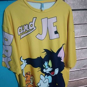 Yellow Printed Tom& Jerry Top