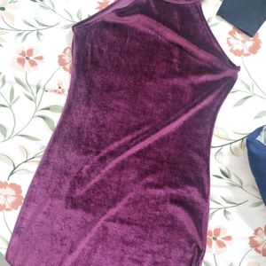 Velvet Purple Maroon Dress