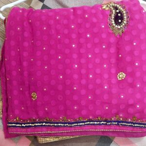 Beautiful Saree With Embroidery