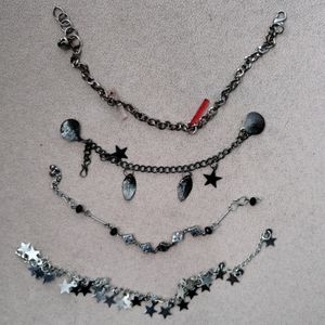 OXIDISED ANKLET -4 PCS