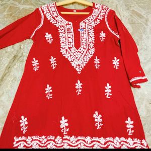 real Chikankari Short Kurta