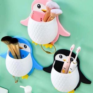 1pcs Penguin Toothbrush Holder With Wall Mounting