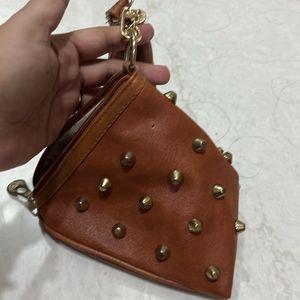 Leather Potli Bag With Tassels