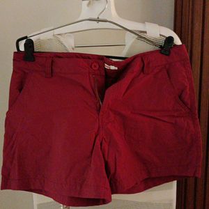 Honey By Pantaloons Maroon Cotton Shorts