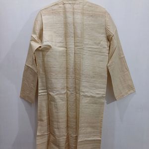 Long Jacket Kurta Chudidar Set (Cream)